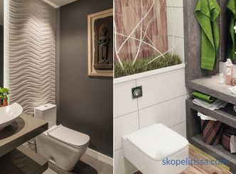 La décoration d'une petite toilette, les règles de choix des matériaux et des couleurs, les détails et styles populaires