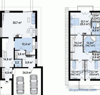 Projets de maisons à un étage pour zones étroites, planification, aménagements, photos dans le catalogue