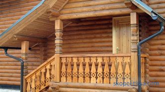 Porche d'une maison de campagne en bois à faire soi-même: idées et photos