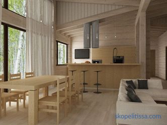 Décoration intérieure d'une maison en bois dans un style moderne: communications, décoration murale