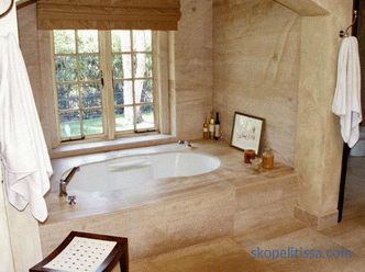 Conception d'une salle de bain dans une maison privée avec fenêtre, projets de maisons de campagne, idées modernes, photos