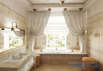 Conception d'une salle de bain dans une maison privée avec fenêtre, projets de maisons de campagne, idées modernes, photos